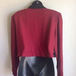 Allison-che Jackets & Coats - Allison-Che Cropped Jacket Size 14W Wine And Black Allison-che Jackets & Coats - Allison-Che Cropped Jacket Size 14W Wine And Black
